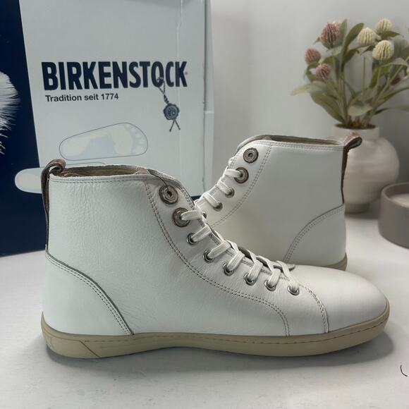 Birkenstock Bartlett Goat Leather High Top Shoes White 0450421 Men 11/EU 44 NWB - Picture 7 of 10